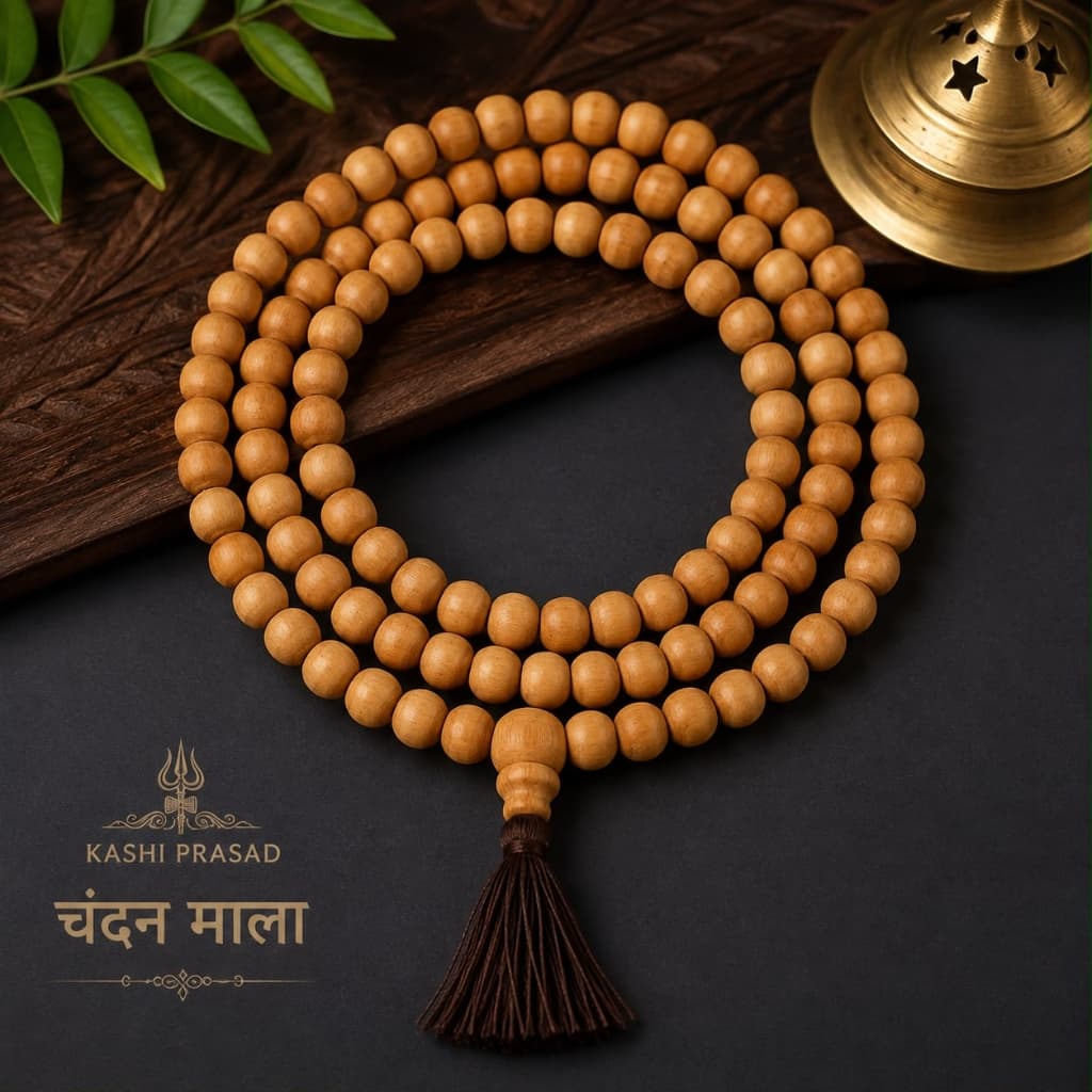 Chandan Mala – 108 Beads (Natural Sandalwood)