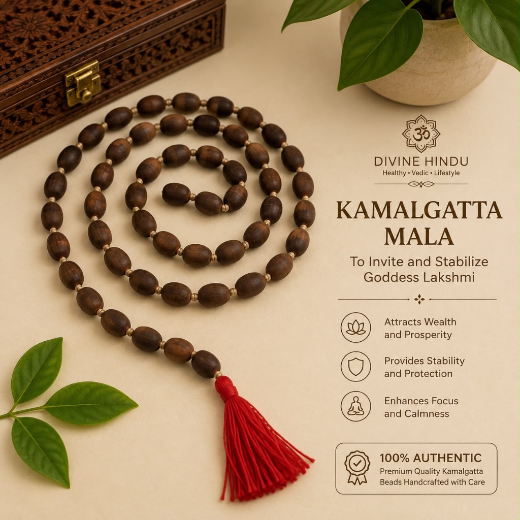 Kamal Gatta Mala – 108 Beads (Black Lotus Seeds)